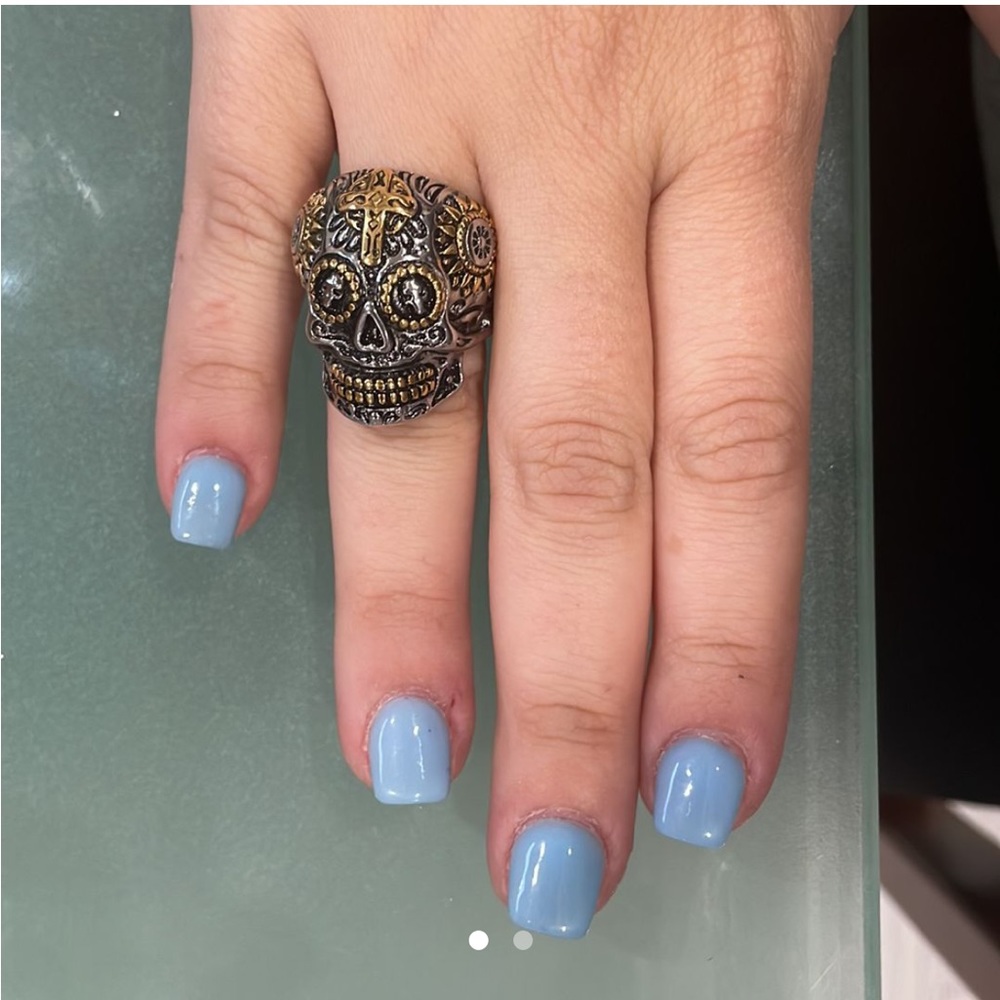 Skull ring two tone - Picture 1 of 2